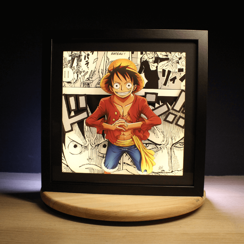 Dioramax - Cadre lumineux LED One Piece | Déco Gaming-room | Tableau lumineux | Affiche jeux vidéo | Idée cadeau gamer | Retro-gaming