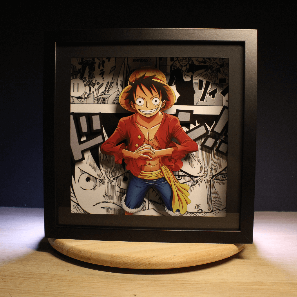 Dioramax - Cadre lumineux LED One Piece | Déco Gaming-room | Tableau lumineux | Affiche jeux vidéo | Idée cadeau gamer | Retro-gaming