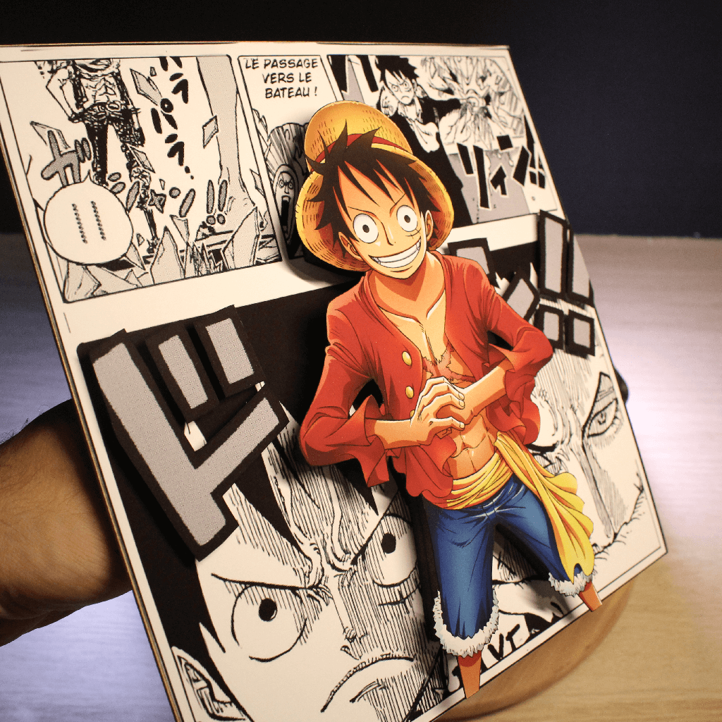 Dioramax - Cadre lumineux LED One Piece | Déco Gaming-room | Tableau lumineux | Affiche jeux vidéo | Idée cadeau gamer | Retro-gaming