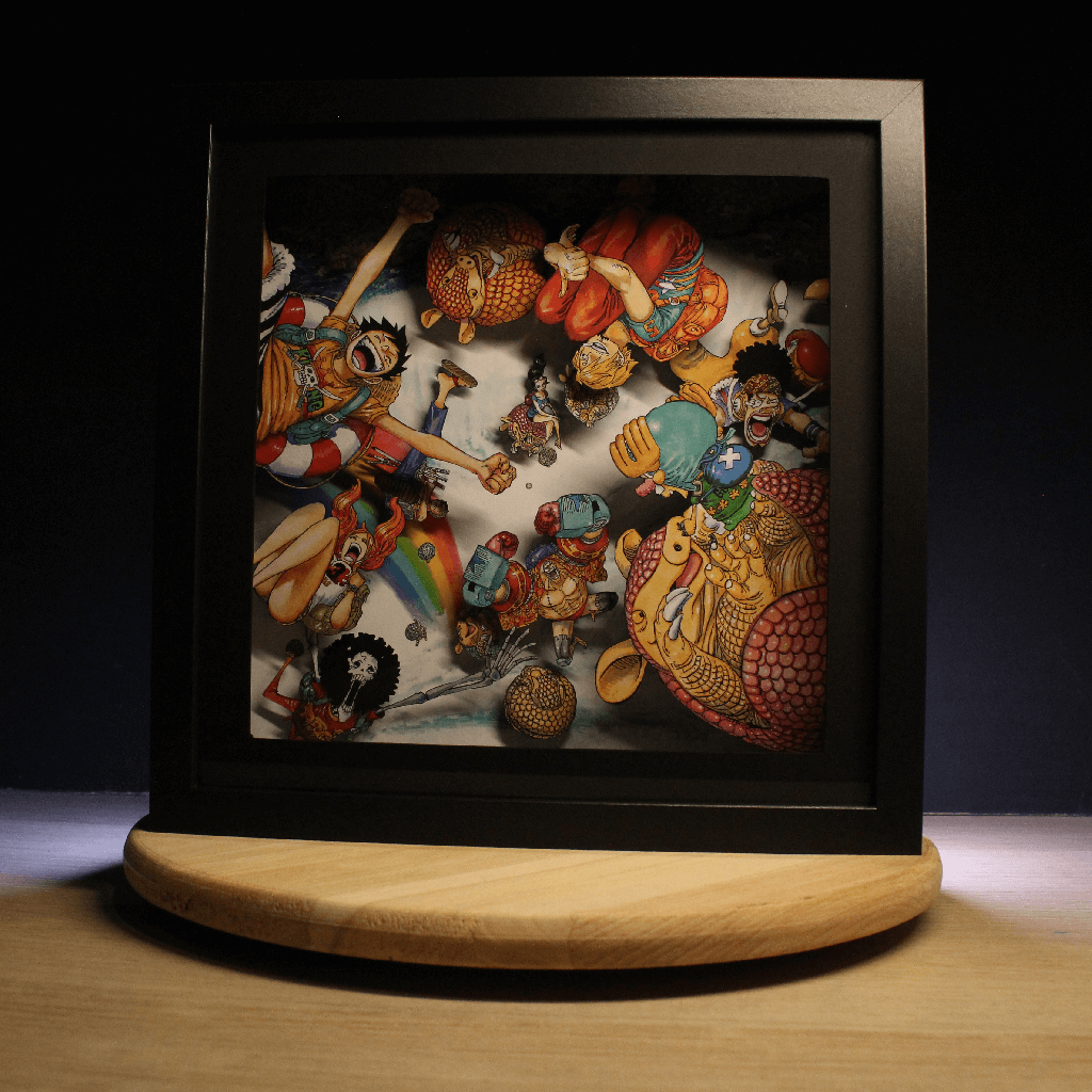 Dioramax - Cadre lumineux LED One Piece | Déco Gaming-room | Tableau lumineux | Affiche jeux vidéo | Idée cadeau gamer | Retro-gaming