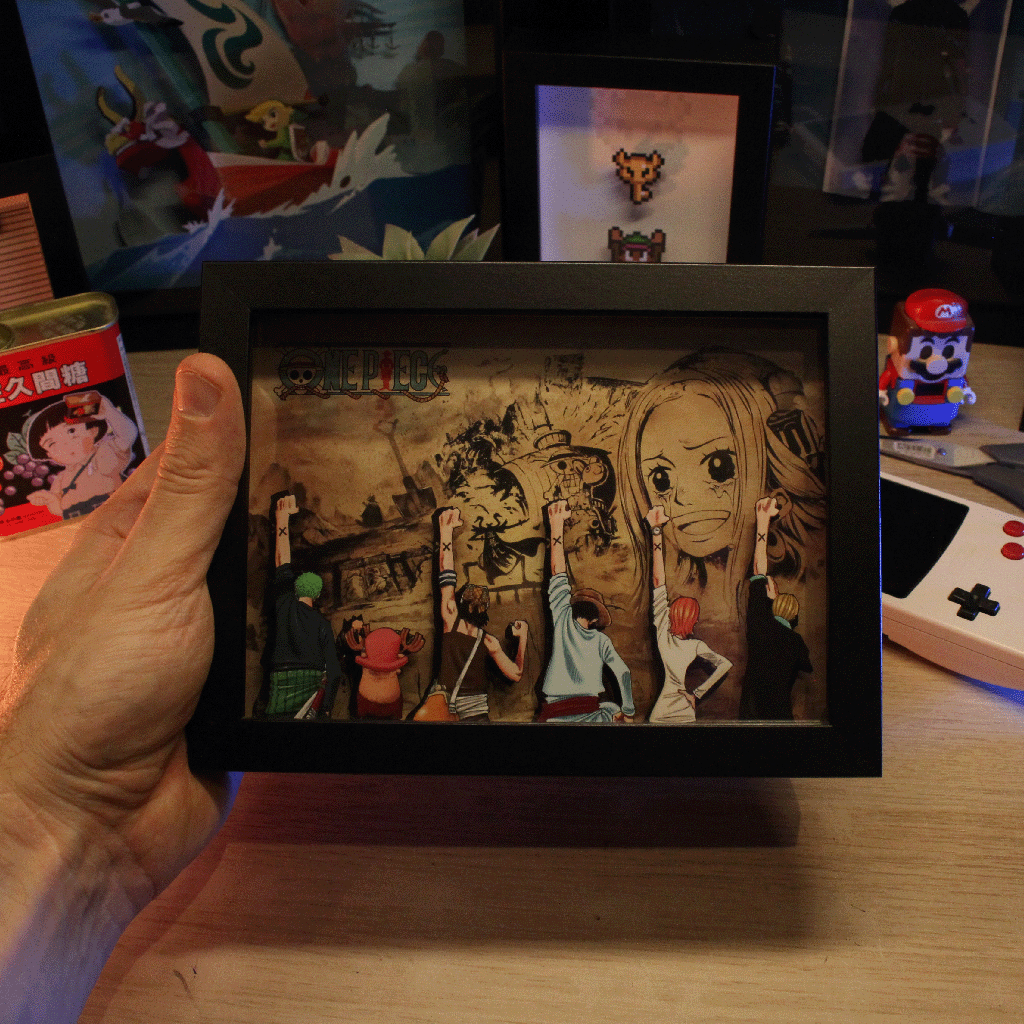 Dioramax - Cadre lumineux One piece| Déco Gamingroom | Tableau Lumineux Affiche jeux vidéo | Idée cadeau 