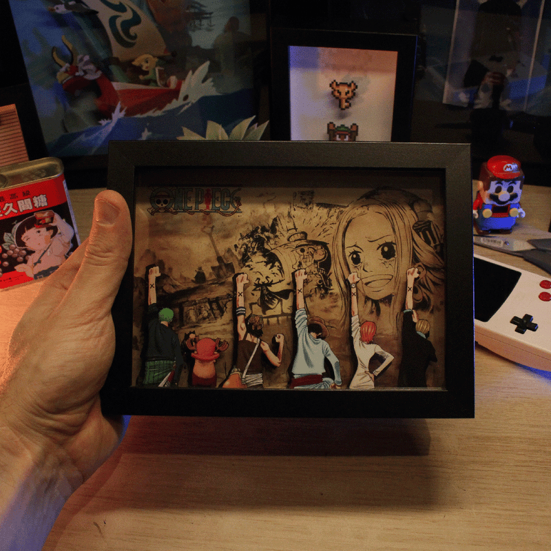 Dioramax - Cadre lumineux One piece| Déco Gamingroom | Tableau Lumineux Affiche jeux vidéo | Idée cadeau 