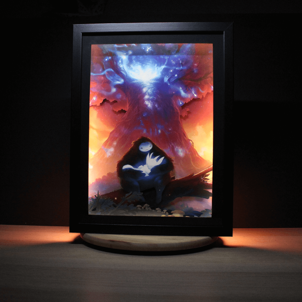 Dioramax - Cadre lumineux LED Ori | Déco Gaming-room | Tableau lumineux | Affiche jeux vidéo | Idée cadeau gamer | Retro-gaming