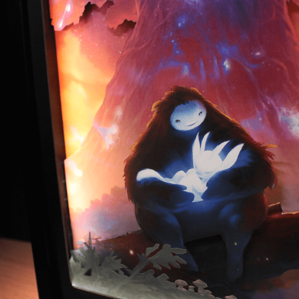 Dioramax - Cadre lumineux LED Ori | Déco Gaming-room | Tableau lumineux | Affiche jeux vidéo | Idée cadeau gamer | Retro-gaming