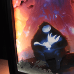 Diorama Ori, déco gaming room, cadre lumineux