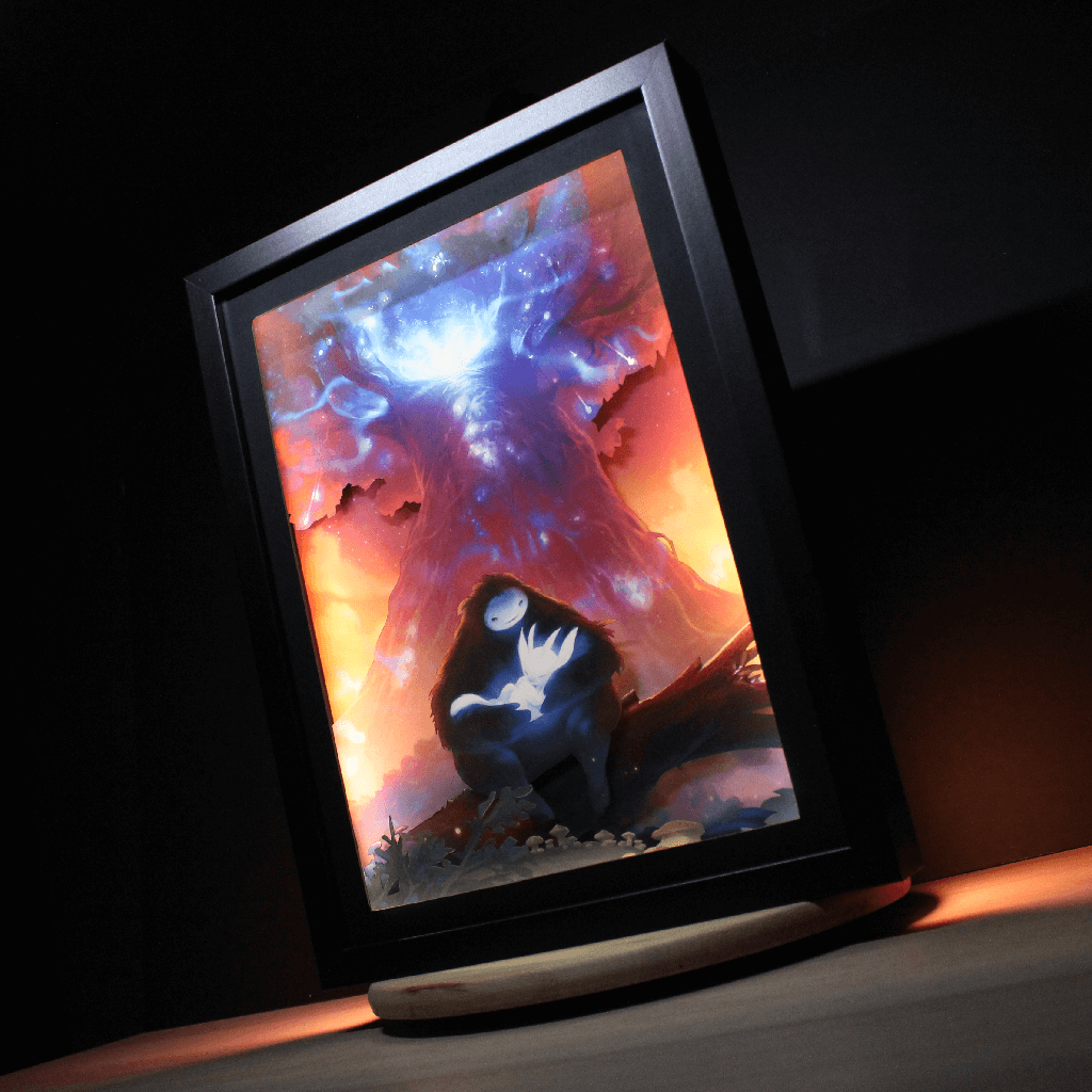Dioramax - Cadre lumineux LED Ori | Déco Gaming-room | Tableau lumineux | Affiche jeux vidéo | Idée cadeau gamer | Retro-gaming
