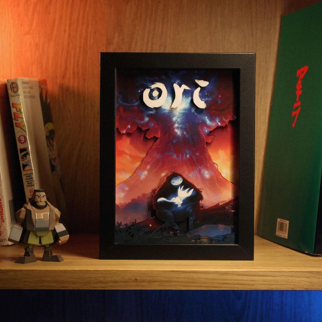Dioramax - Cadre lumineux LED Ori | Déco Gaming-room | Tableau lumineux | Affiche jeux vidéo | Idée cadeau gamer | Retro-gaming