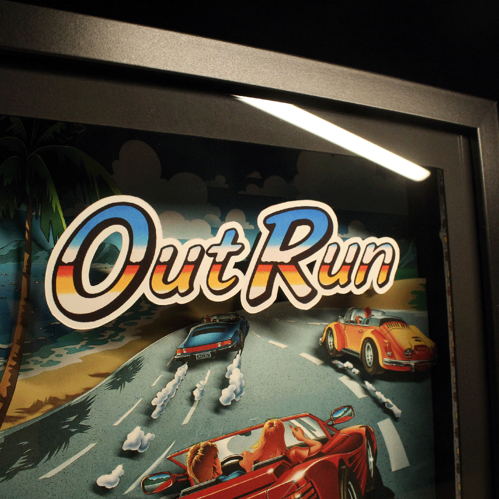 Dioramax - Cadre lumineux LED Out Run Déco Gaming-room | Tableau Final Fantasy VII | Affiche jeux vidéo | Idée cadeau gamer | Retro-gaming