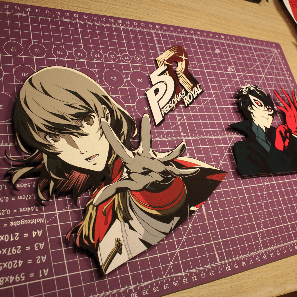 Dioramax - Cadre lumineux LED Persona 5 | Déco Gaming-room | Tableau lumineux | Affiche jeux vidéo | Idée cadeau gamer | Retro-gaming