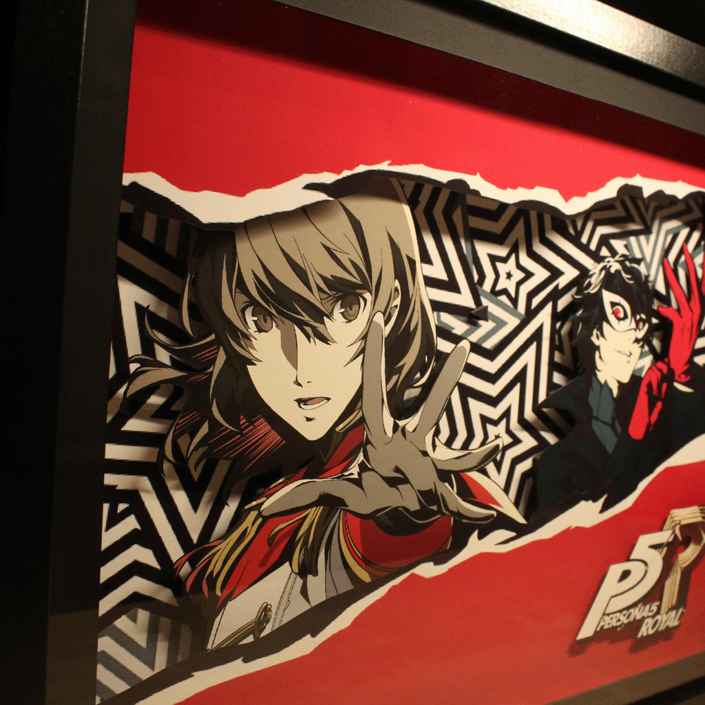 Dioramax - Cadre lumineux LED Persona 5 | Déco Gaming-room | Tableau lumineux | Affiche jeux vidéo | Idée cadeau gamer | Retro-gaming