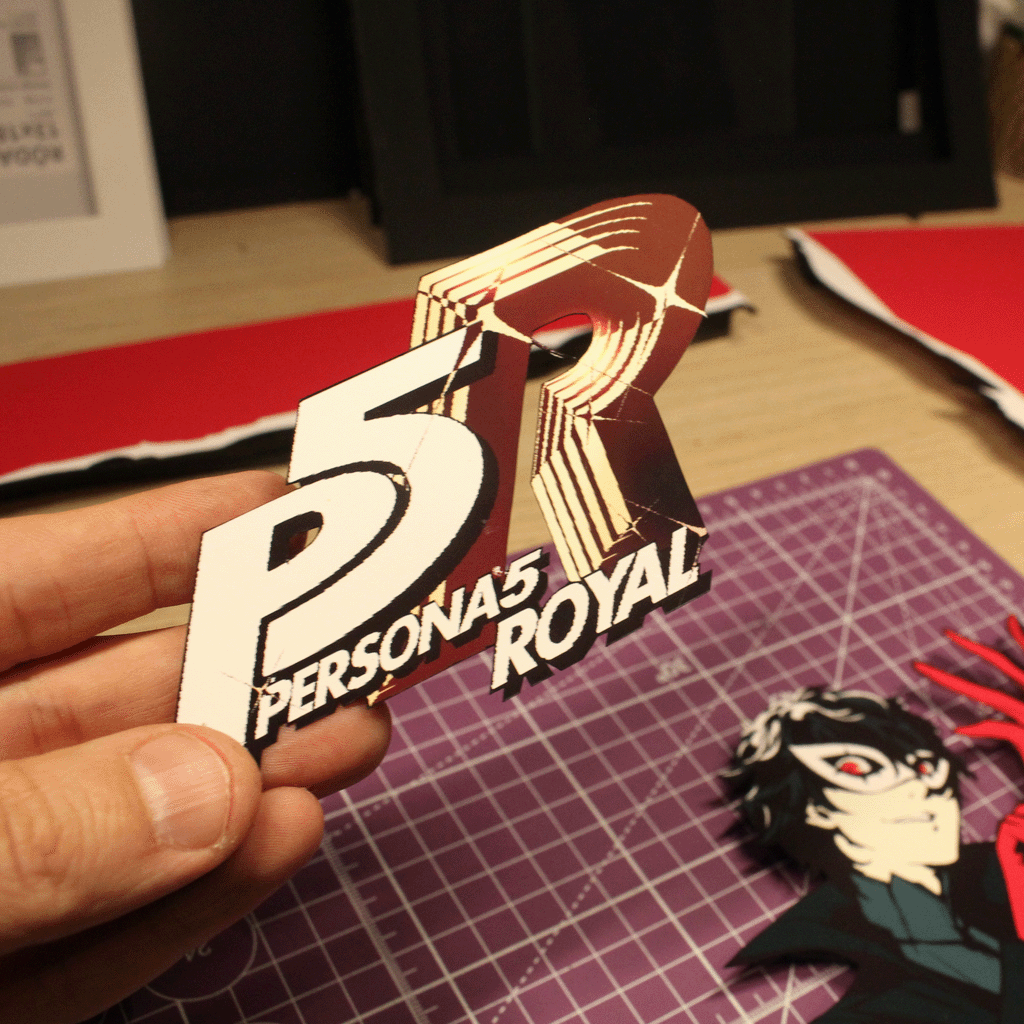 Dioramax - Cadre lumineux LED Persona 5 | Déco Gaming-room | Tableau lumineux | Affiche jeux vidéo | Idée cadeau gamer | Retro-gaming
