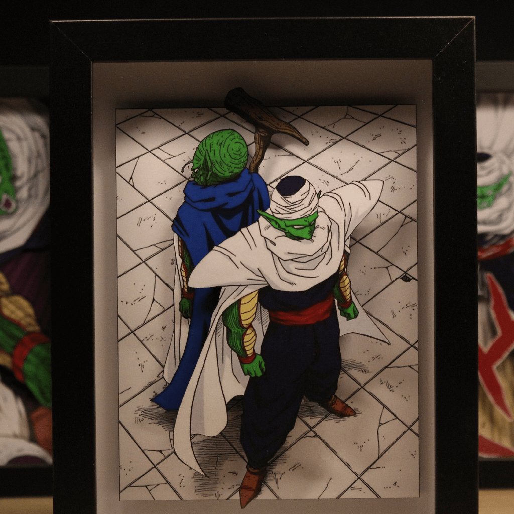 Dioramax - Cadre lumineux LED DBZ | Déco Gaming-room | Tableau lumineux | Affiche jeux vidéo | Idée cadeau gamer | Retro-gaming