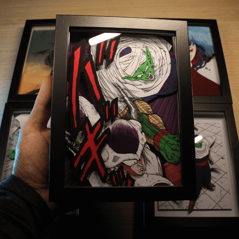 Dioramax - Cadre lumineux LED DBZ | Déco Gaming-room | Tableau lumineux | Affiche jeux vidéo | Idée cadeau gamer | Retro-gaming