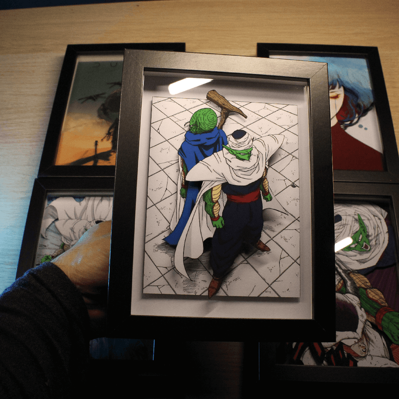Dioramax - Cadre lumineux LED DBZ | Déco Gaming-room | Tableau lumineux | Affiche jeux vidéo | Idée cadeau gamer | Retro-gaming