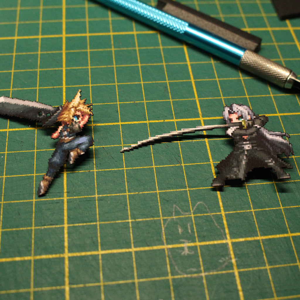 Dioramax - Cadre lumineux LED FF7 | Déco Gaming-room | Tableau lumineux | Affiche jeux vidéo | Idée cadeau gamer | Retro-gaming