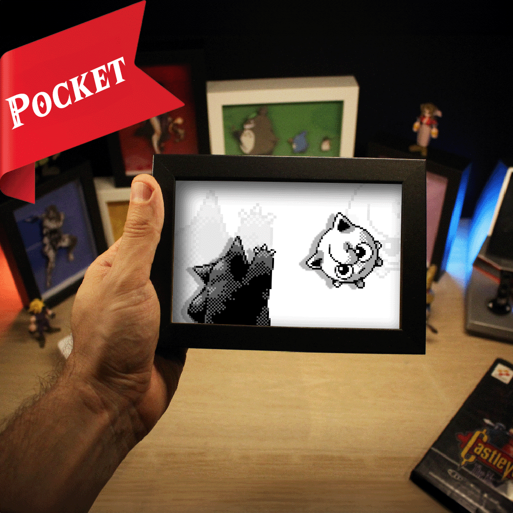 Dioramax - Cadre lumineux LED Pokemon 
| Déco Gaming-room | Tableau lumineux | Affiche jeux vidéo | Idée cadeau gamer | Retro-gaming