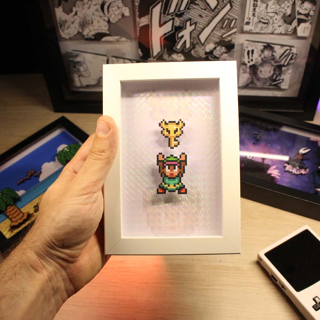 Dioramax - Cadre lumineux LED Zelda | Déco Gaming-room | Tableau lumineux | Affiche jeux vidéo | Idée cadeau gamer | Retro-gaming