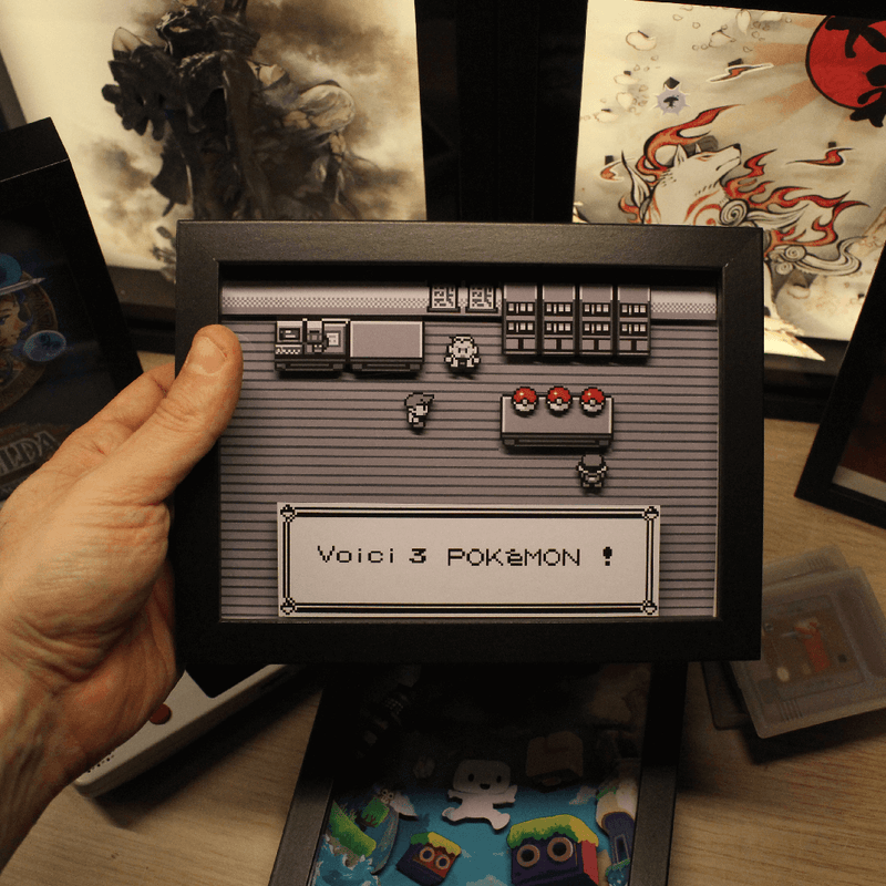 Dioramax - Cadre lumineux LED Pokemon | Déco Gaming-room | Tableau lumineux | Affiche jeux vidéo | Idée cadeau gamer | Retro-gaming