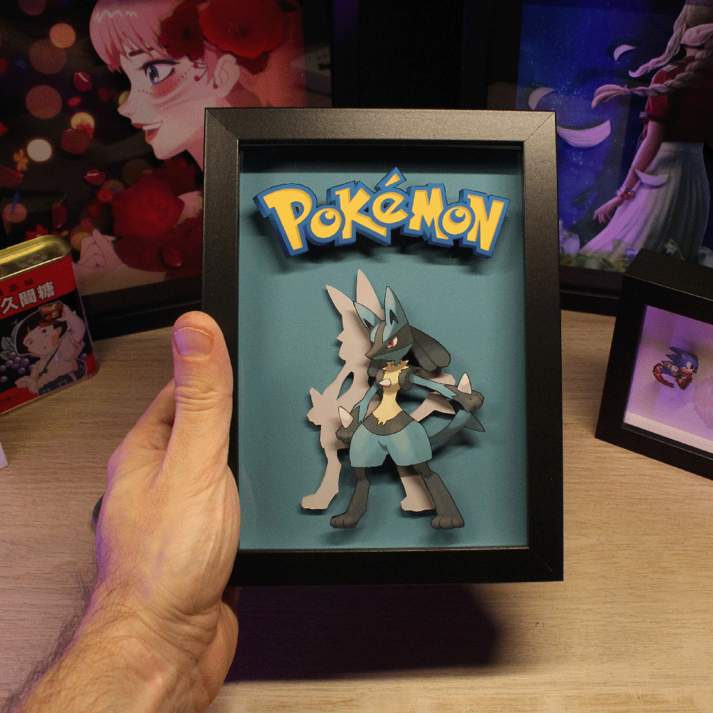 Dioramax - Cadre lumineux Pokemon| Déco Gamingroom | Tableau Pokemon/Affiche jeux vidéo | Idée cadeau 