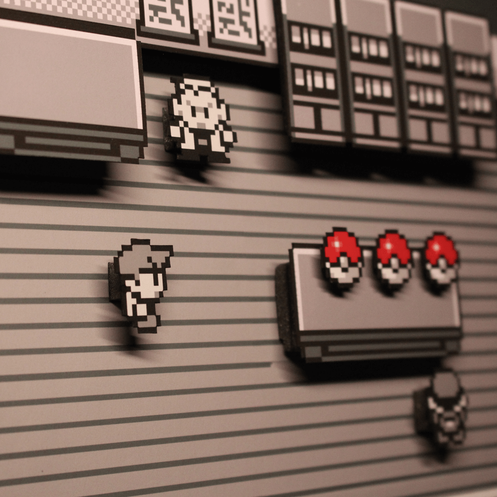 Dioramax - Cadre lumineux LED Pokemon | Déco Gaming-room | Tableau lumineux | Affiche jeux vidéo | Idée cadeau gamer | Retro-gaming