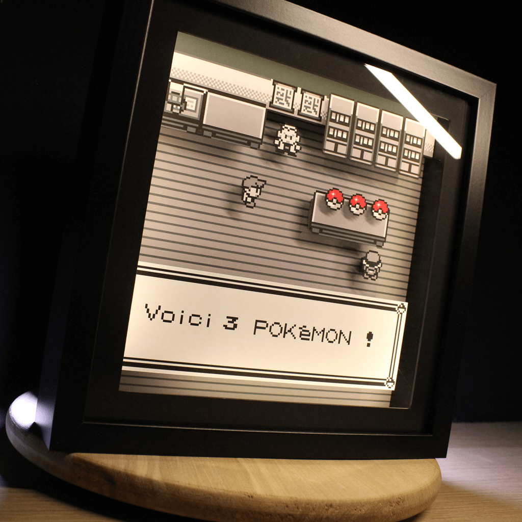 Dioramax - Cadre lumineux LED Pokemon | Déco Gaming-room | Tableau lumineux | Affiche jeux vidéo | Idée cadeau gamer | Retro-gaming