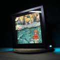 Dioramax - Cadre lumineux LED Ponyo | Déco Gaming-room | Tableau lumineux | Affiche jeux vidéo | Idée cadeau gamer | Retro-gaming