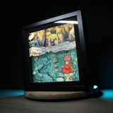Diorama lumineux Ponyo, déco gaming room, cadre lumineux