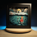 Dioramax - Cadre lumineux LED Ponyo | Déco Gaming-room | Tableau lumineux | Affiche jeux vidéo | Idée cadeau gamer | Retro-gaming