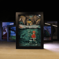 Dioramax - Cadre lumineux LED Ponyo | Déco Gaming-room | Tableau lumineux | Affiche jeux vidéo | Idée cadeau gamer | Retro-gaming
