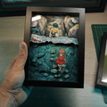 Dioramax - Cadre lumineux LED Ponyo | Déco Gaming-room | Tableau lumineux | Affiche jeux vidéo | Idée cadeau gamer | Retro-gaming