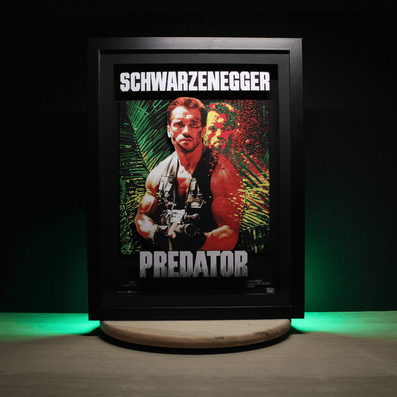 Dioramax - Cadre lumineux LED Predator | Déco Gaming-room | Tableau lumineux | Affiche jeux vidéo | Idée cadeau gamer | Retro-gaming