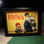 Diorama Ranma 1/2, déco gaming room, cadre lumineux Ranma 1/2