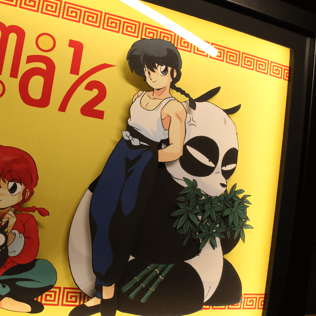 Dioramax - Cadre lumineux LED Ranma 1/2 | Déco Gaming-room | Tableau lumineux | Affiche jeux vidéo | Idée cadeau gamer | Retro-gaming