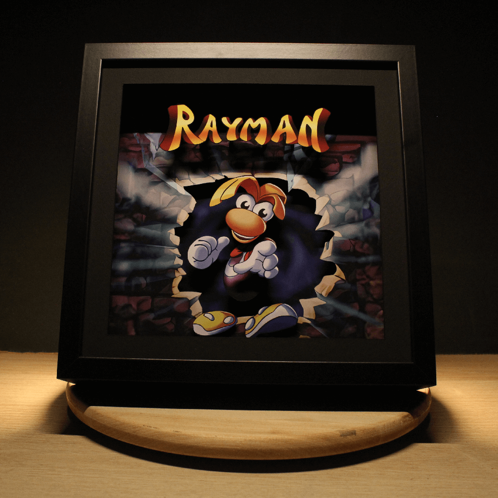 Dioramax - Cadre lumineux LED Rayman | Déco Gaming-room | Tableau lumineux | Affiche jeux vidéo | Idée cadeau gamer | Retro-gaming