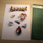Dioramax - Cadre lumineux LED Rayman | Déco Gaming-room | Tableau lumineux | Affiche jeux vidéo | Idée cadeau gamer | Retro-gaming