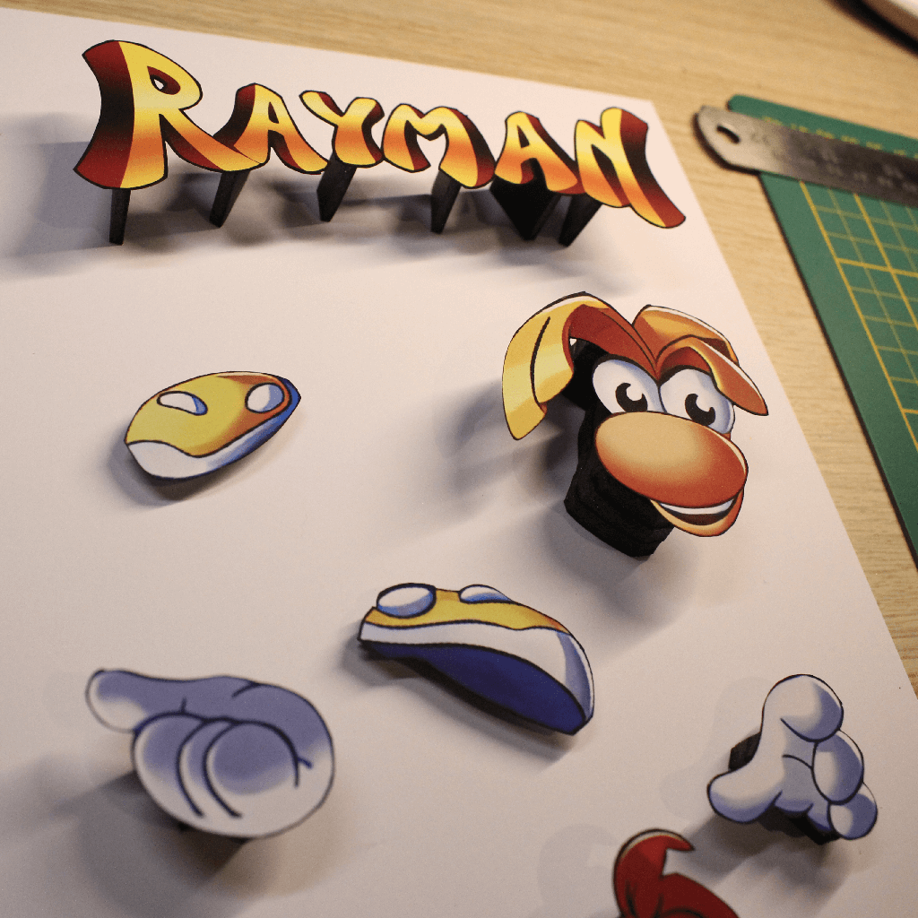 Dioramax - Cadre lumineux LED Rayman | Déco Gaming-room | Tableau lumineux | Affiche jeux vidéo | Idée cadeau gamer | Retro-gaming