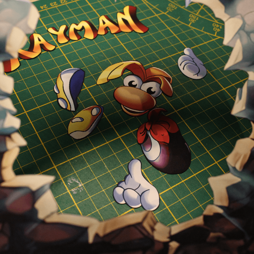 Dioramax - Cadre lumineux LED Rayman | Déco Gaming-room | Tableau lumineux | Affiche jeux vidéo | Idée cadeau gamer | Retro-gaming