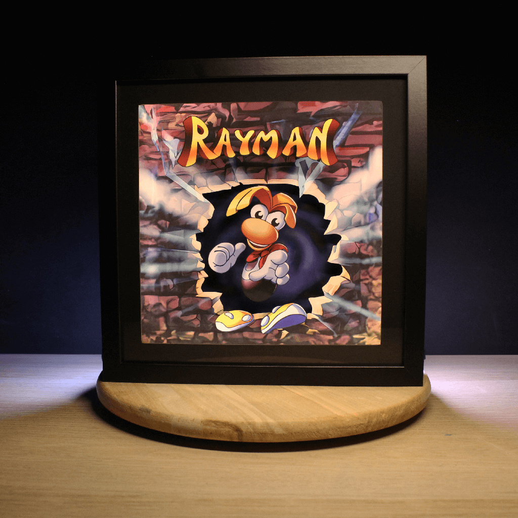 Dioramax - Cadre lumineux LED Rayman | Déco Gaming-room | Tableau lumineux | Affiche jeux vidéo | Idée cadeau gamer | Retro-gaming