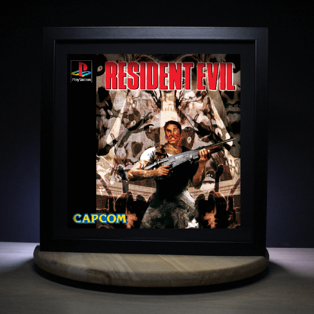 Dioramax - Cadre lumineux LED Resident evil | Déco Gaming-room | Tableau lumineux | Affiche jeux vidéo | Idée cadeau gamer | Retro-gaming