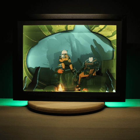 Diorama Risk of rain 2, déco gaming room, cadre lumineux