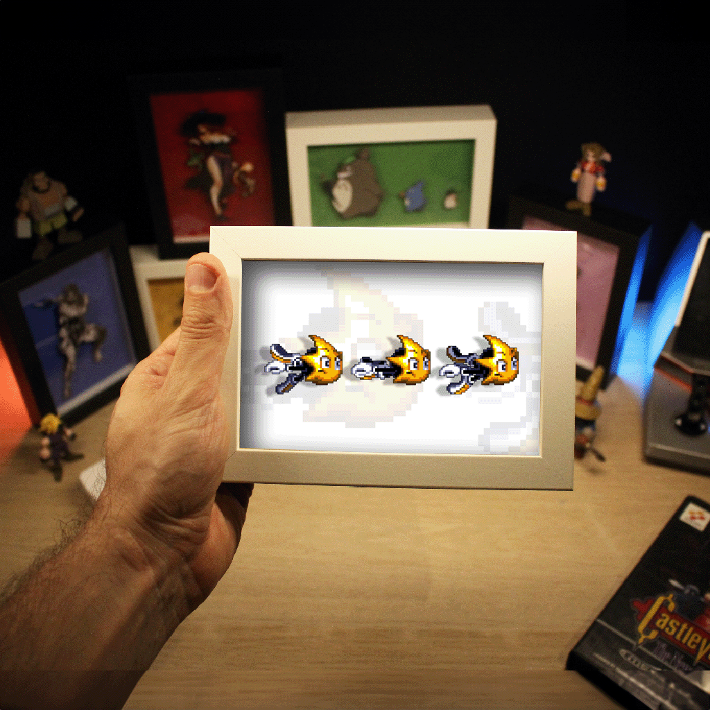 Dioramax - Cadre lumineux LED Ristar | Déco Gaming-room | Tableau lumineux | Affiche jeux vidéo | Idée cadeau gamer | Retro-gaming