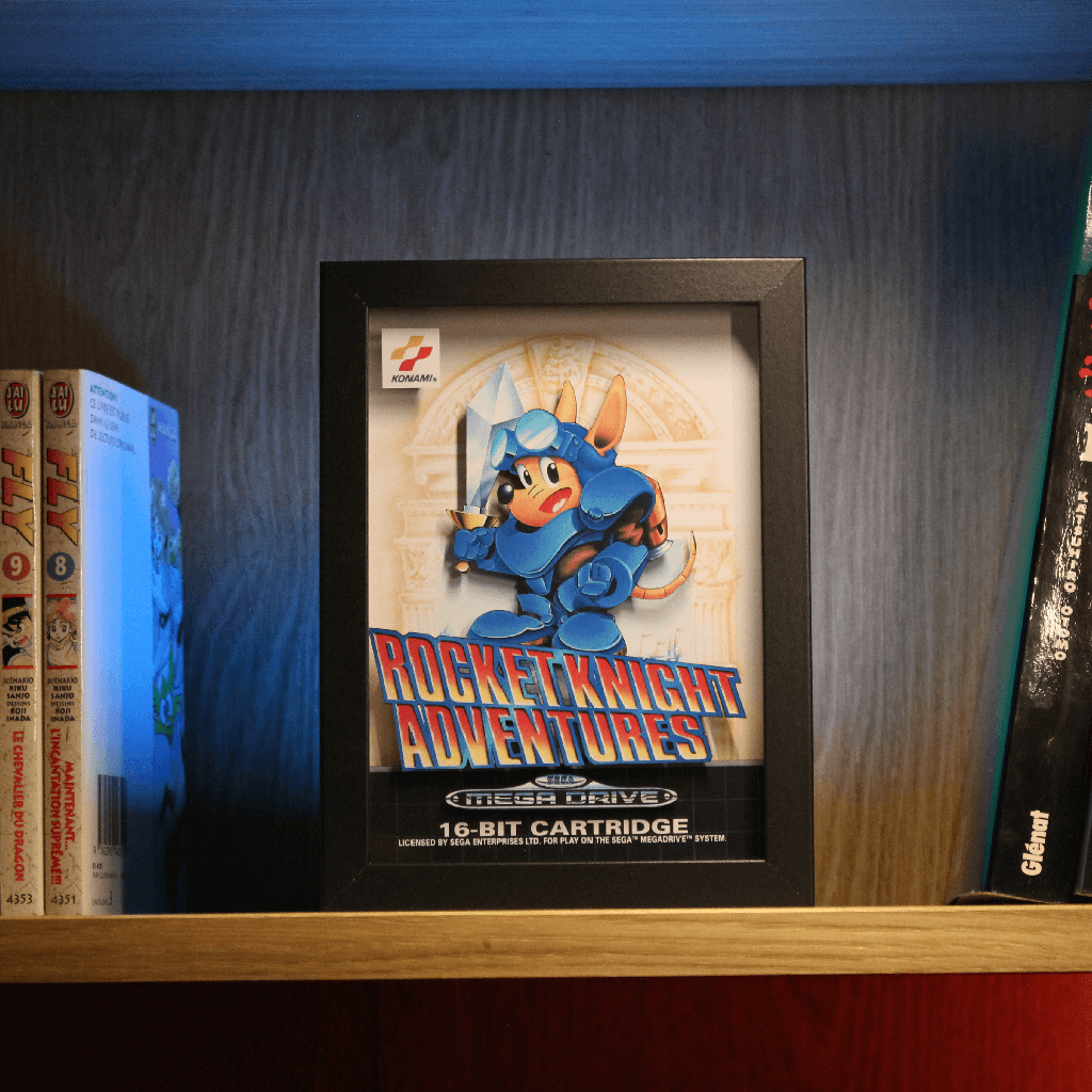 Dioramax - Cadre lumineux LED Rocket Knight | Déco Gaming-room | Tableau lumineux | Affiche jeux vidéo | Idée cadeau gamer | Retro-gaming