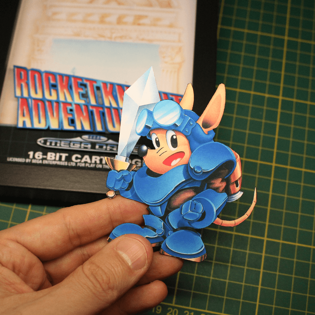 Dioramax - Cadre lumineux LED Rocket Knight | Déco Gaming-room | Tableau lumineux | Affiche jeux vidéo | Idée cadeau gamer | Retro-gaming