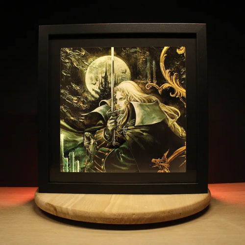 Dioramax - Cadre lumineux LED Castlevania SOTN | Déco Gaming-room | Tableau lumineux | Affiche jeux vidéo | Idée cadeau gamer | Retro-gaming