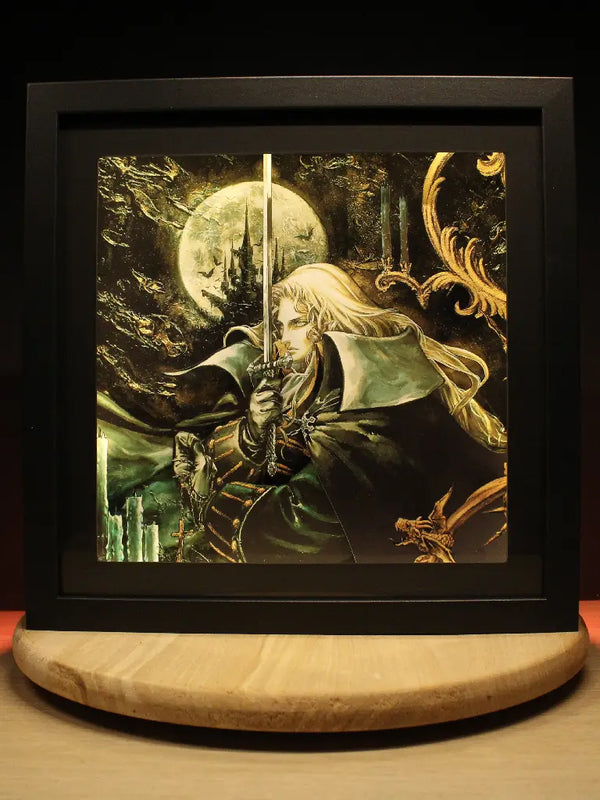 Dioramax - Cadre lumineux LED Castlevania SOTN | Déco Gaming-room | Tableau lumineux | Affiche jeux vidéo | Idée cadeau gamer | Retro-gaming