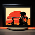 Dioramax - Cadre lumineux LED Samurai Champloo | Déco Gaming-room | Tableau lumineux | Affiche jeux vidéo | Idée cadeau gamer | Retro-gaming