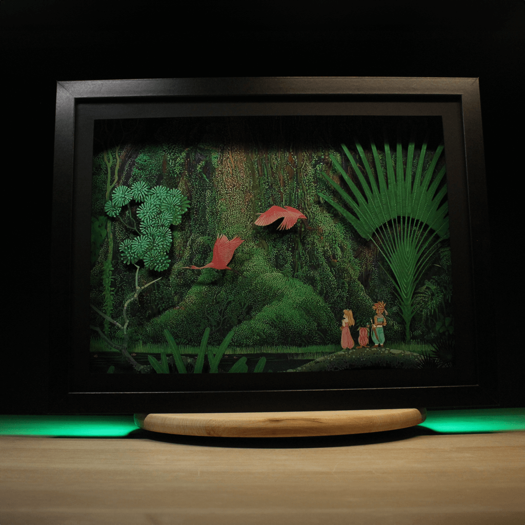 Dioramax - Cadre lumineux LED Secret of Mana | Déco Gaming-room | Tableau lumineux | Affiche jeux vidéo | Idée cadeau gamer | Retro-gaming