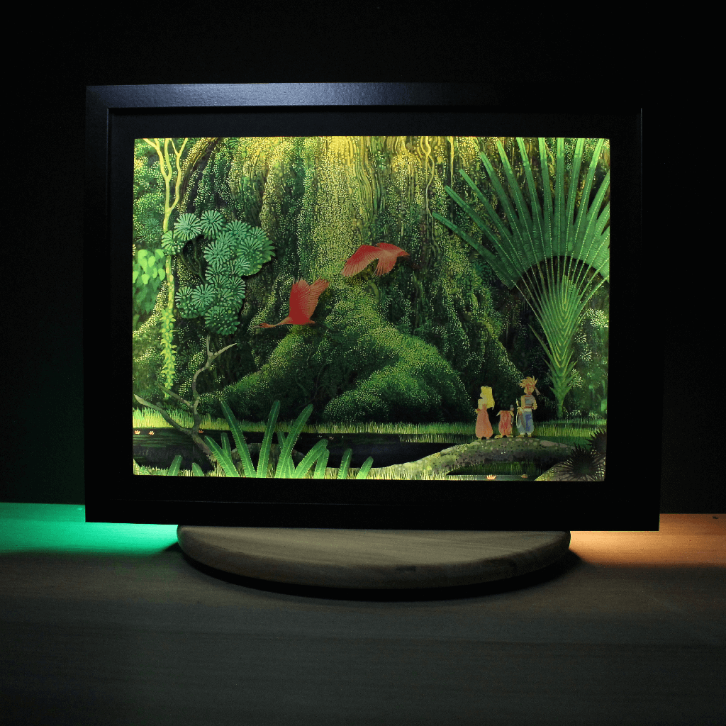 Dioramax - Cadre lumineux LED Secret of Mana | Déco Gaming-room | Tableau lumineux | Affiche jeux vidéo | Idée cadeau gamer | Retro-gaming