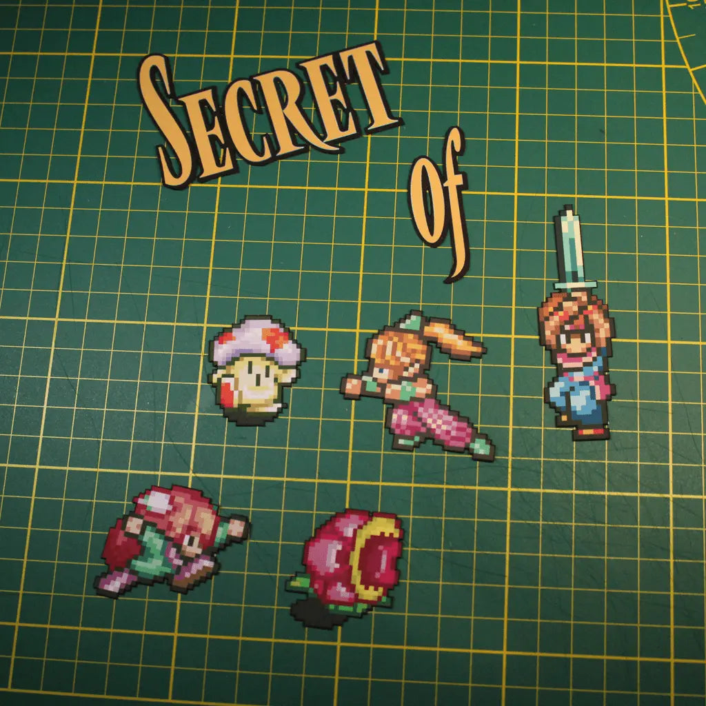 Dioramax - Cadre lumineux LED Secret of mana | Déco Gaming-room | Tableau lumineux | Affiche jeux vidéo | Idée cadeau gamer | Retro-gaming
