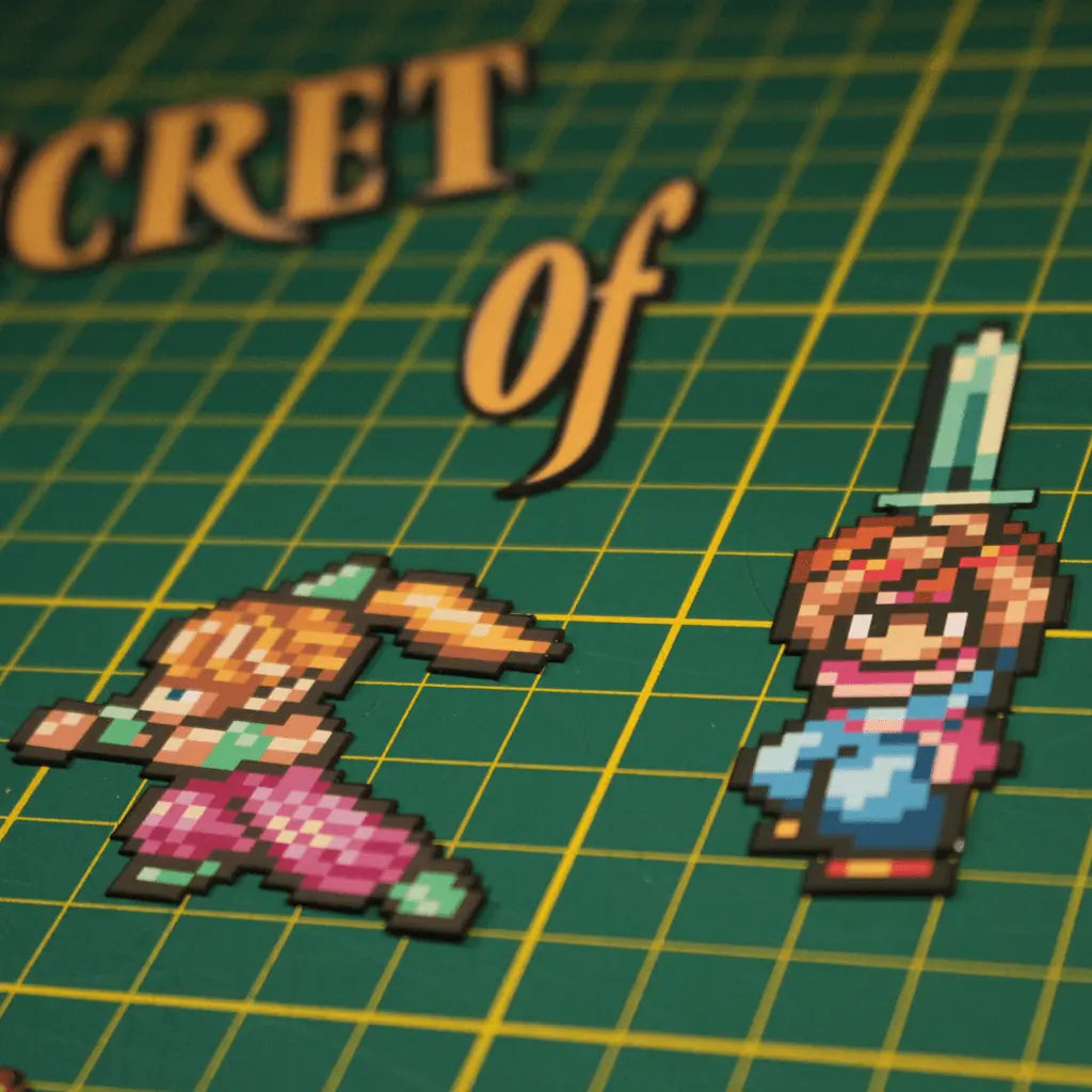 Dioramax - Cadre lumineux LED Secret of mana | Déco Gaming-room | Tableau lumineux | Affiche jeux vidéo | Idée cadeau gamer | Retro-gaming